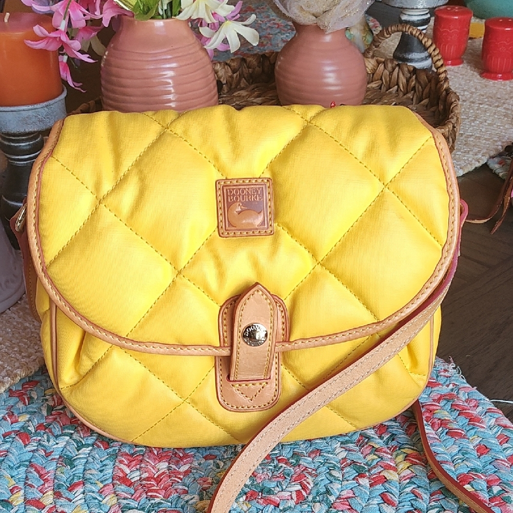 Dooney & Bourke Yellow Quilted Crossbody Bag